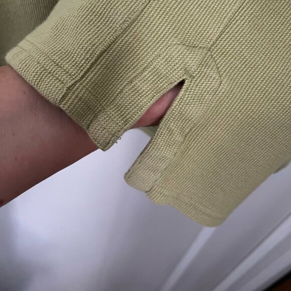 LL Bean Light Olive Waffle Knit Hoodie Size XS fits like L-- make an offer! - Picture 7 of 7